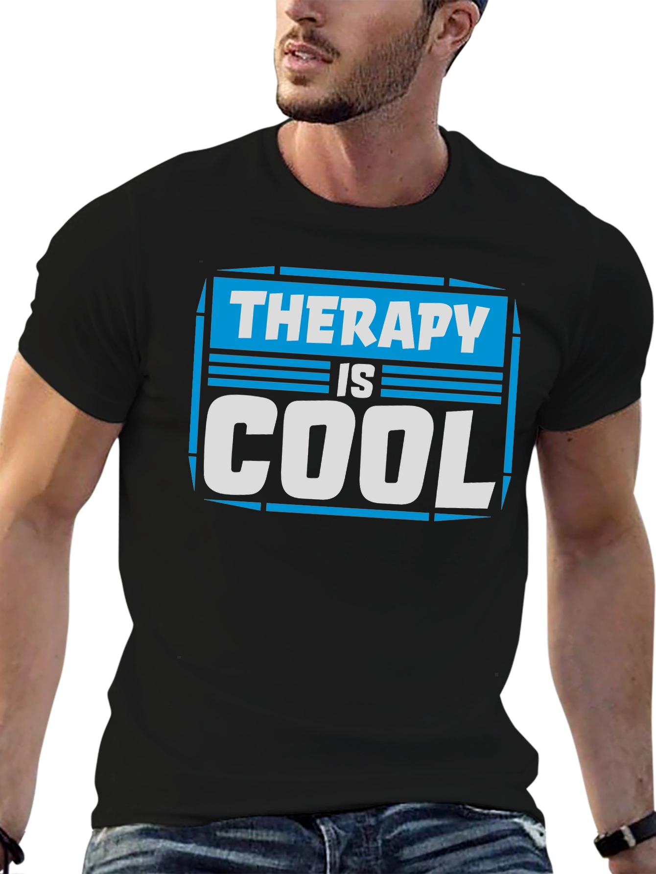Therapy Is Cool Graphic Tee - Unisex Black T-Shirt