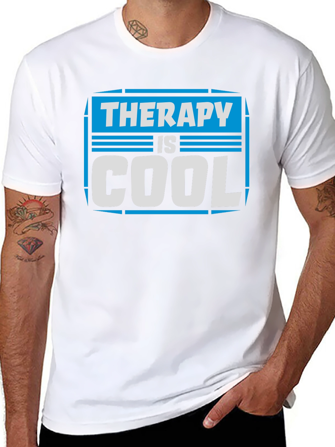 Therapy Is Cool Graphic Tee - Unisex Black T-Shirt