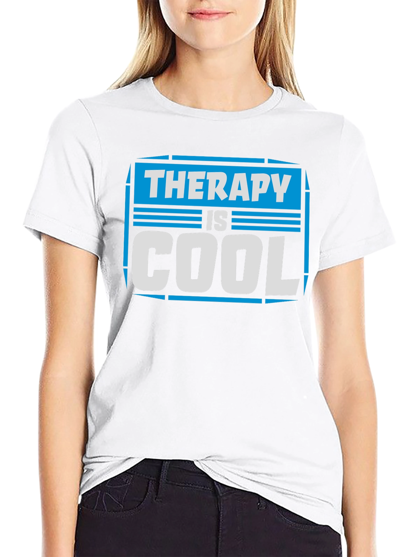 Therapy Is Cool Graphic Tee - Unisex Black T-Shirt