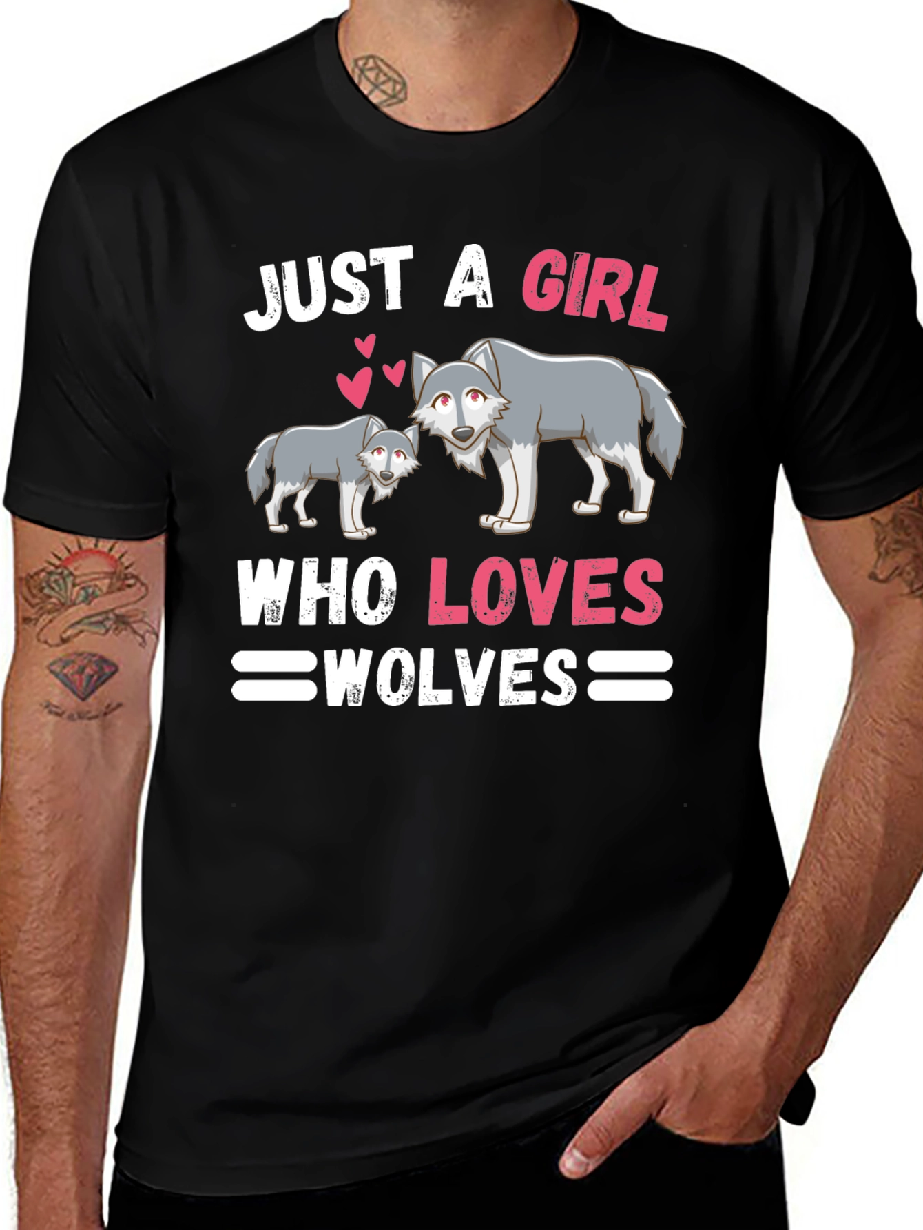Just A Girl Who Loves Wolves Graphic Tee