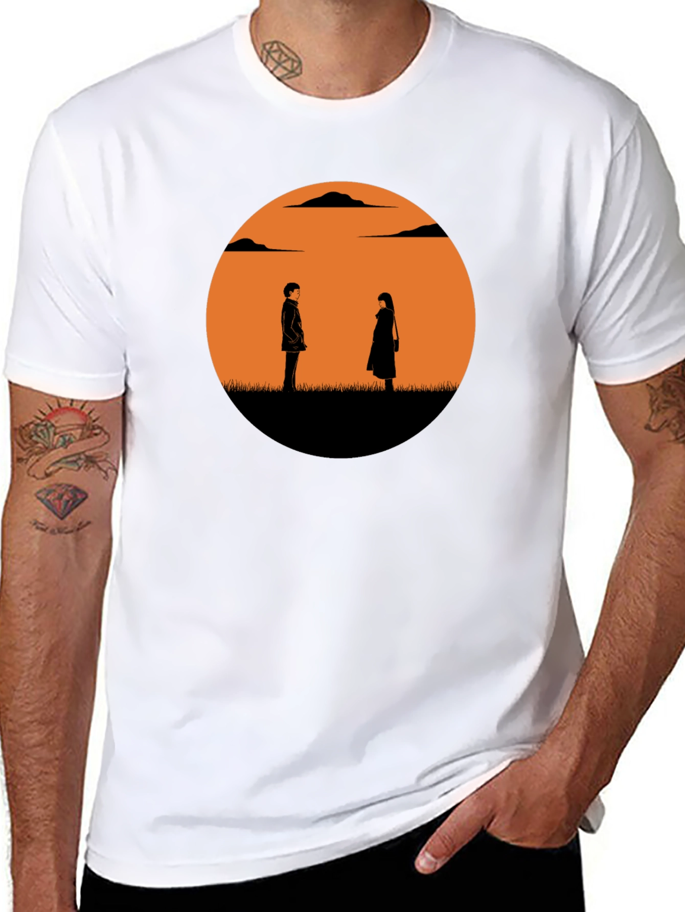Sunset Silhouette Graphic Tee - Stylish Casual Wear