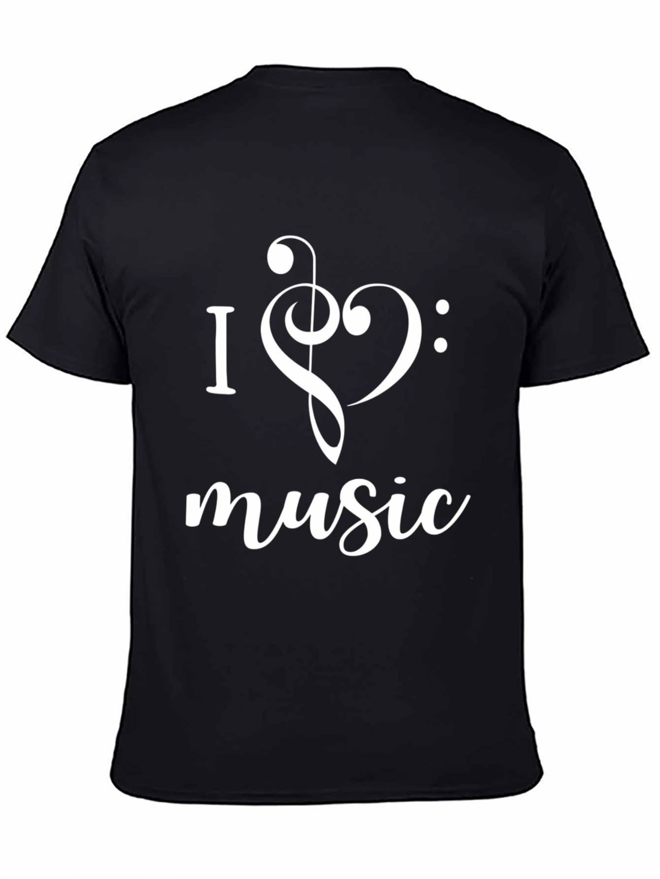 I Heart Music Graphic T-Shirt - Stylish Black Tee