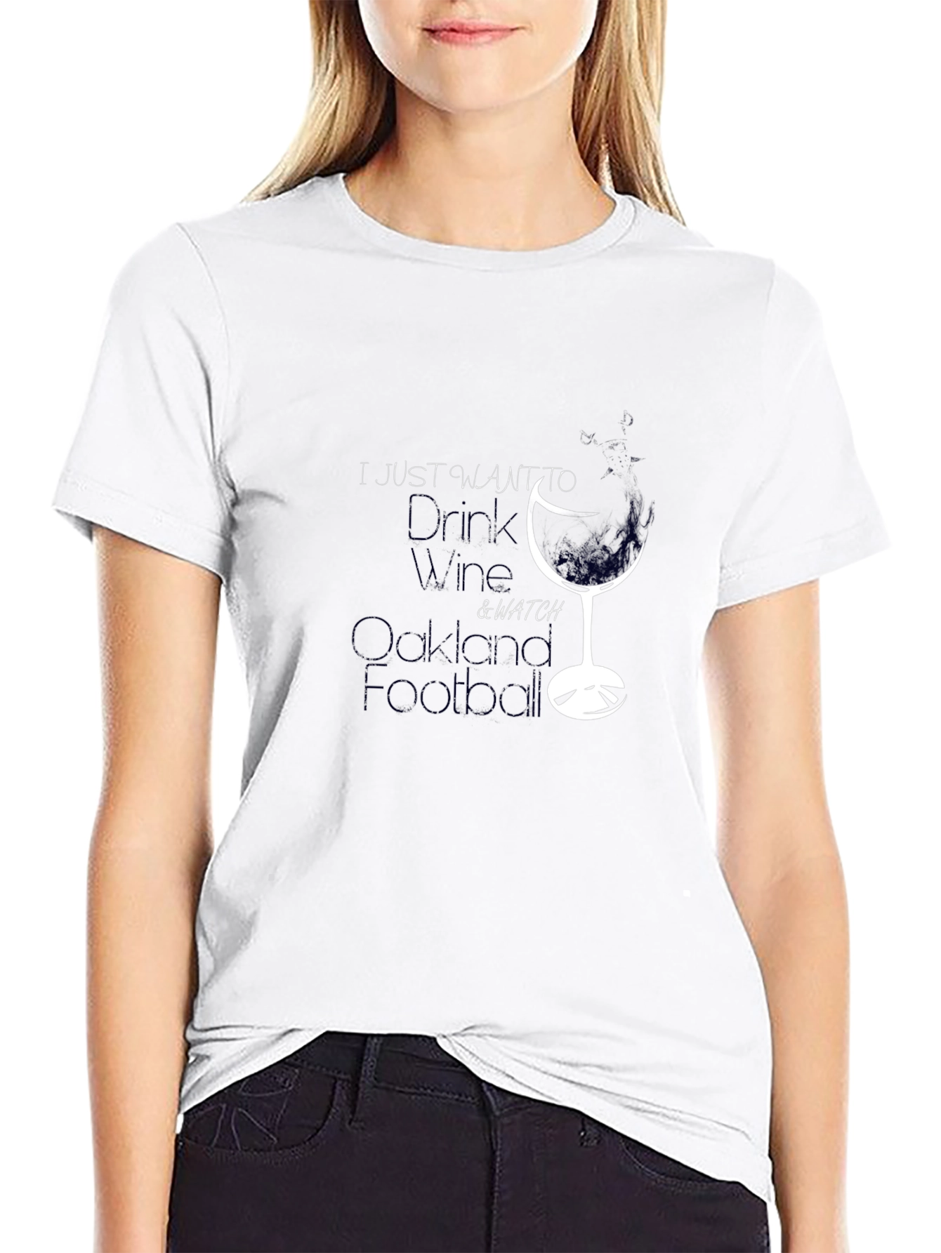 Wine & Football Black T-Shirt