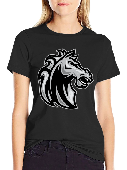 Black Horse Head Graphic Tee - Stylish Mens T-Shirt