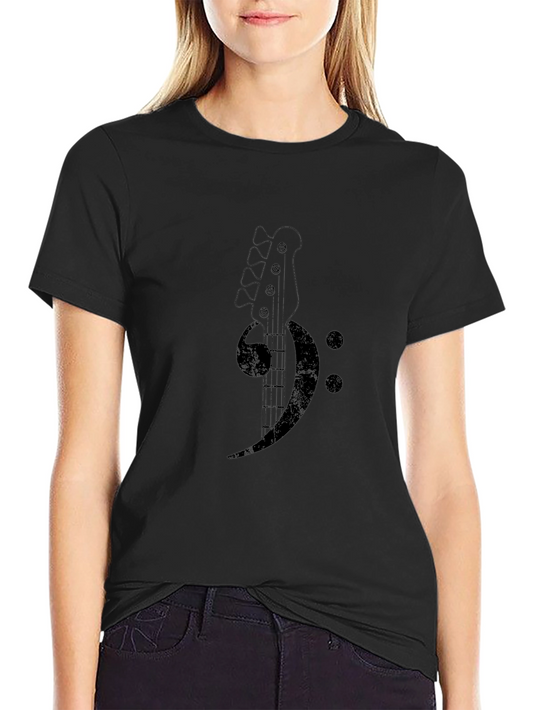 Bass Clef Guitar Graphic Tee - Musician Style