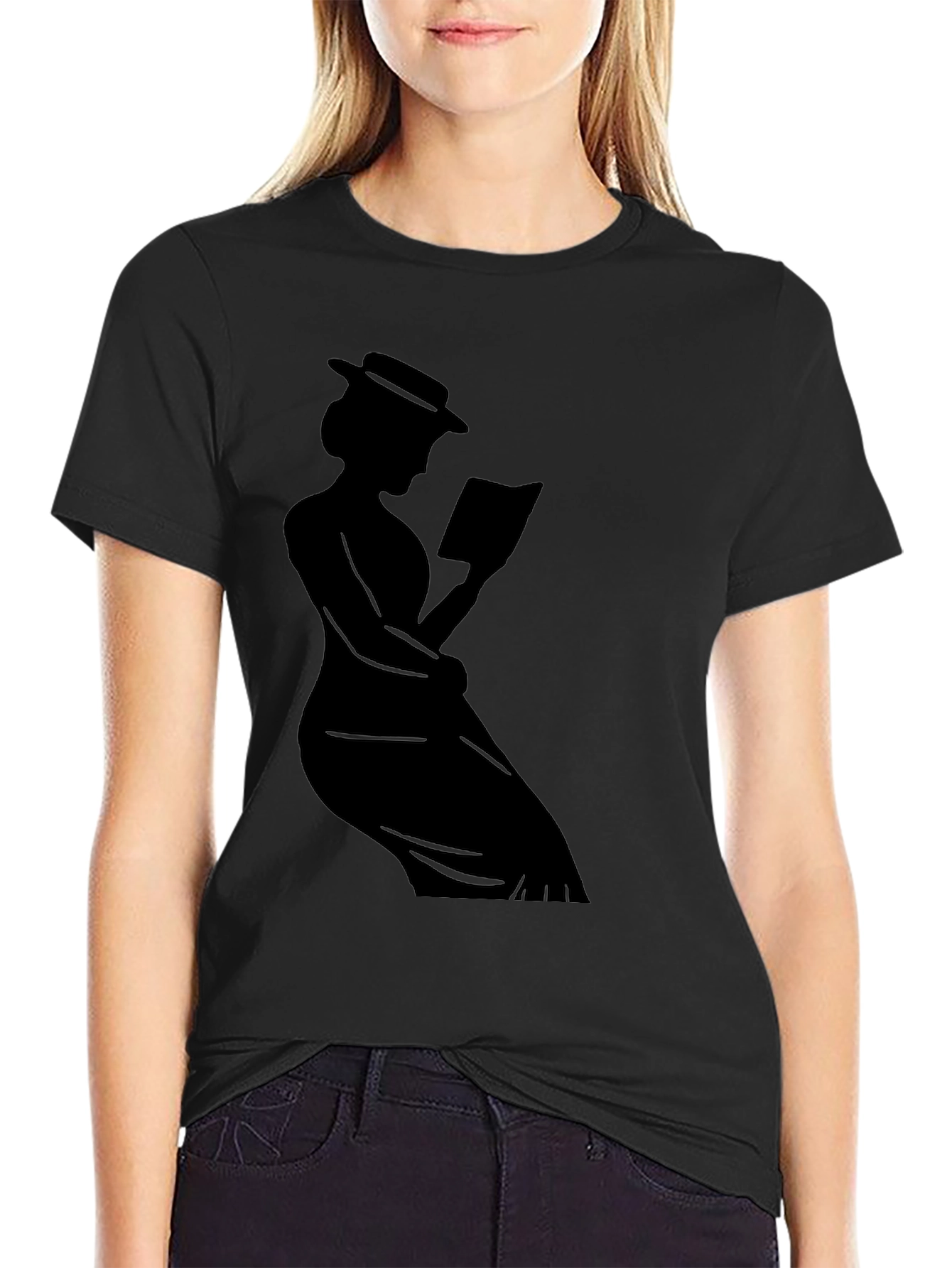 Silhouette Reader T-Shirt - Stylish Book Lover Tee
