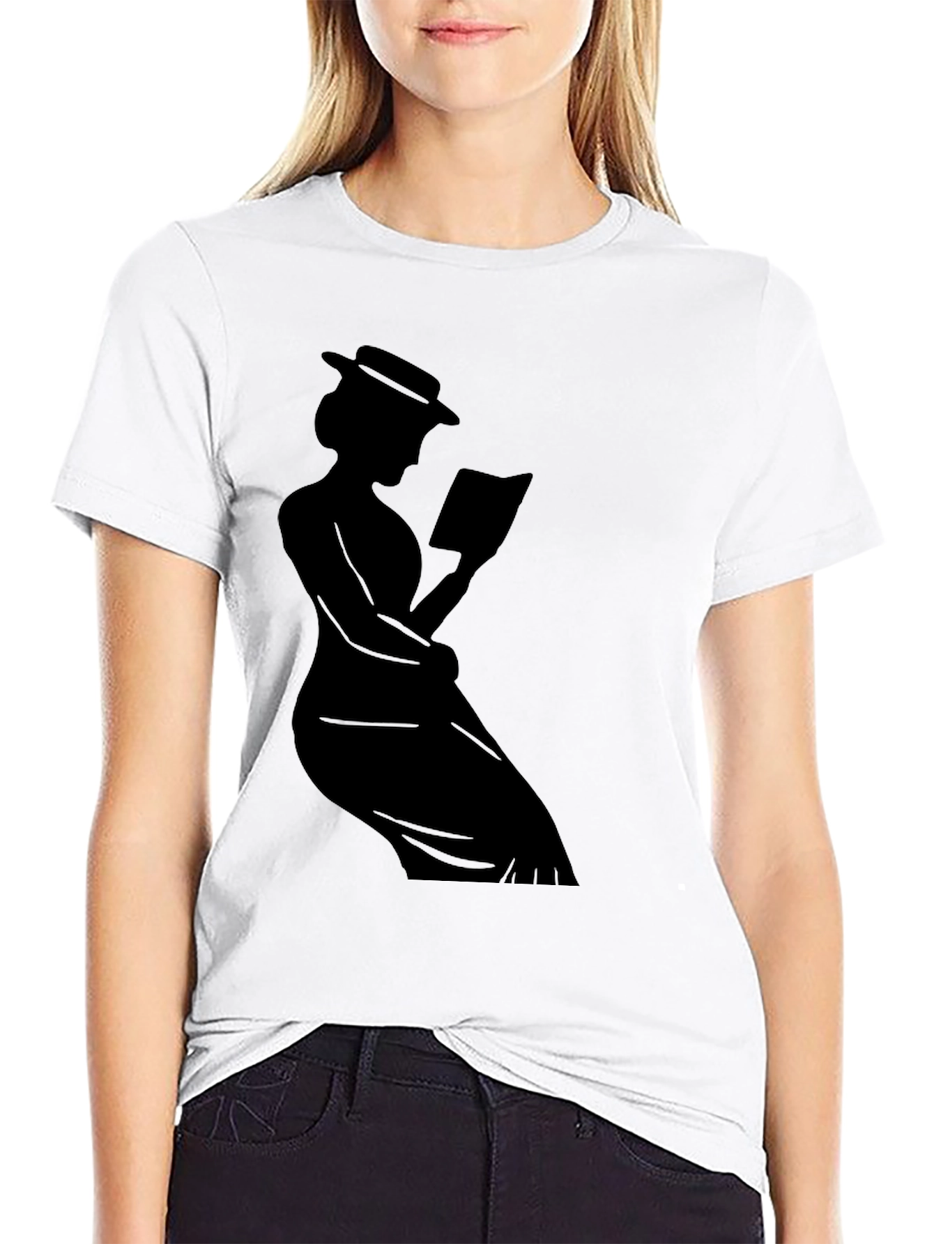 Silhouette Reader T-Shirt - Stylish Book Lover Tee