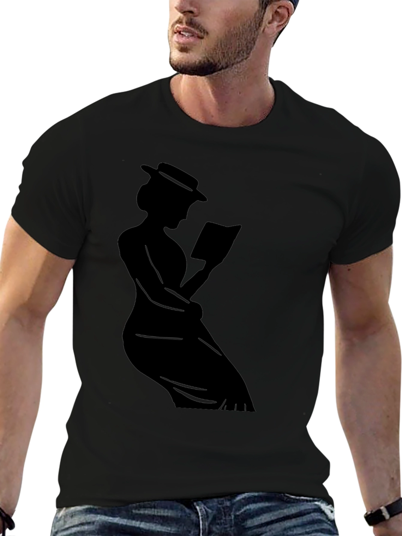 Silhouette Reader T-Shirt - Stylish Book Lover Tee