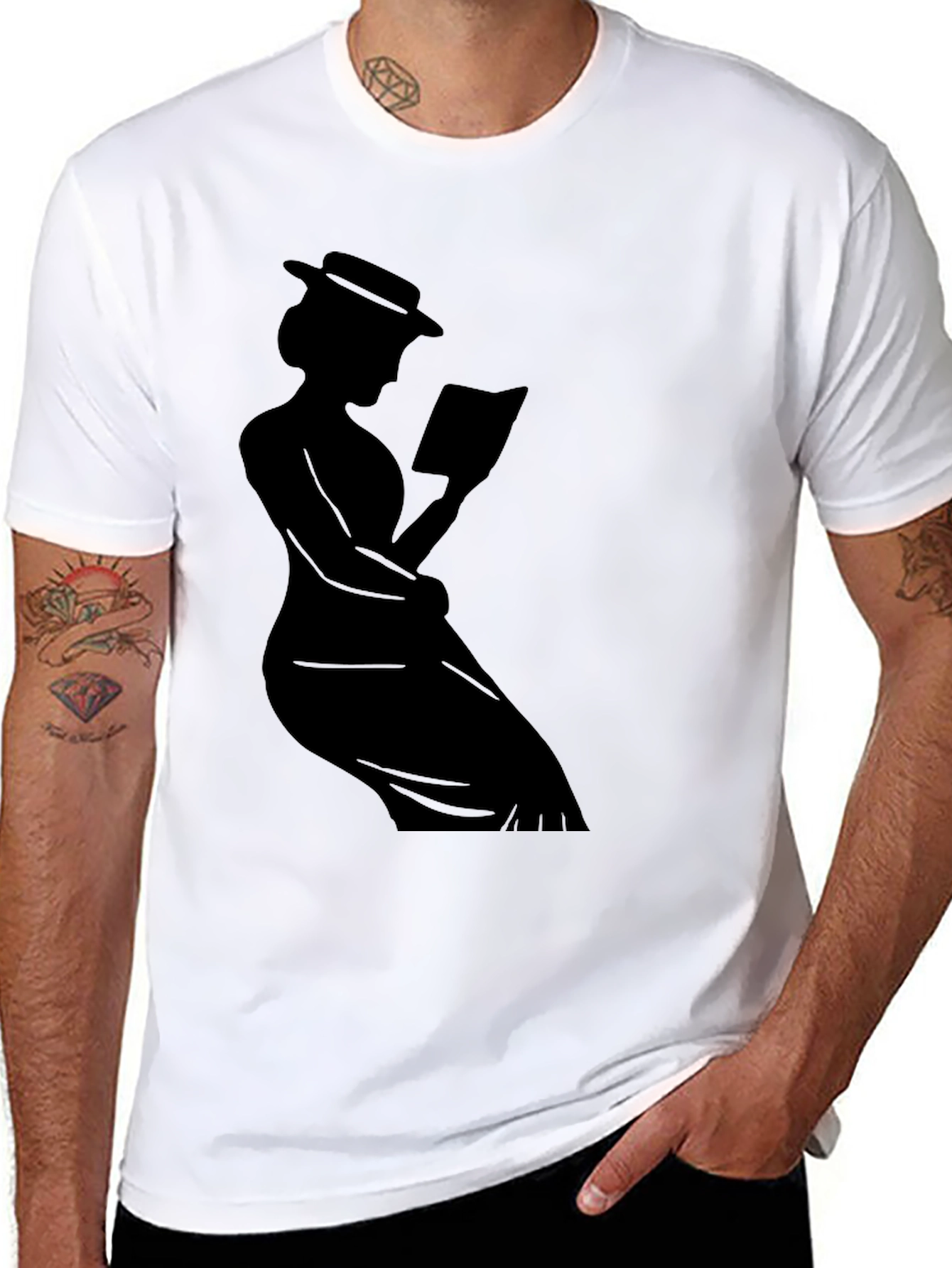 Silhouette Reader T-Shirt - Stylish Book Lover Tee
