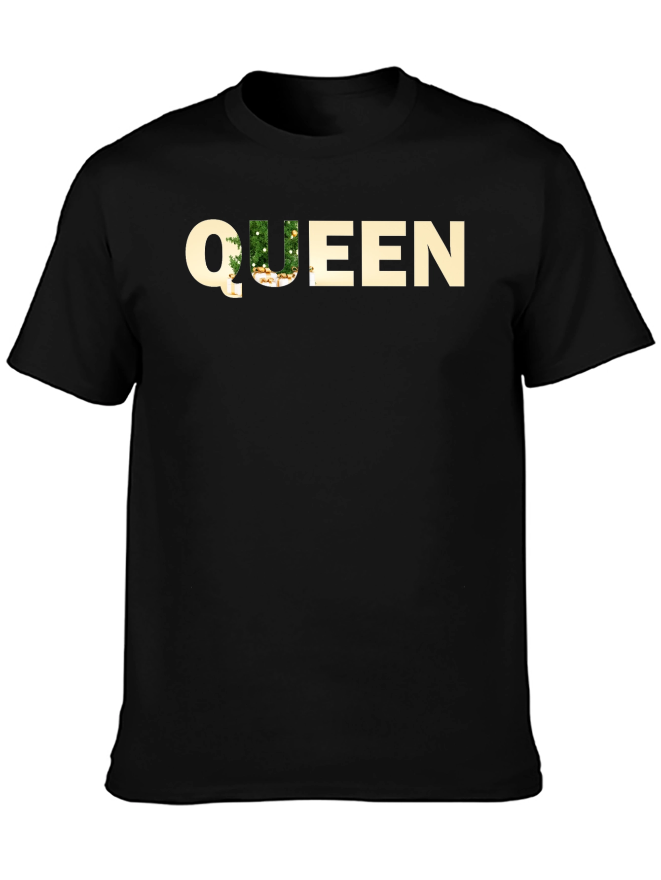 Queen Christmas Tree Black T-Shirt