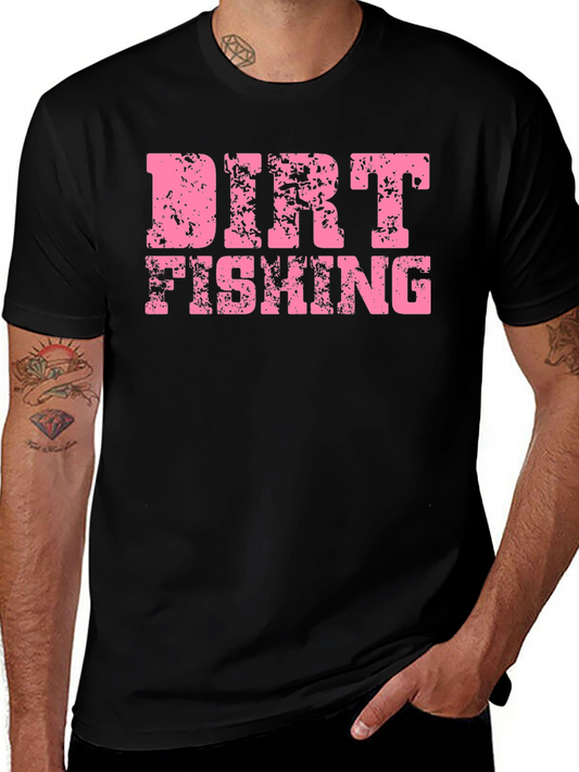 Dirt Fishing Graphic T-Shirt - Black
