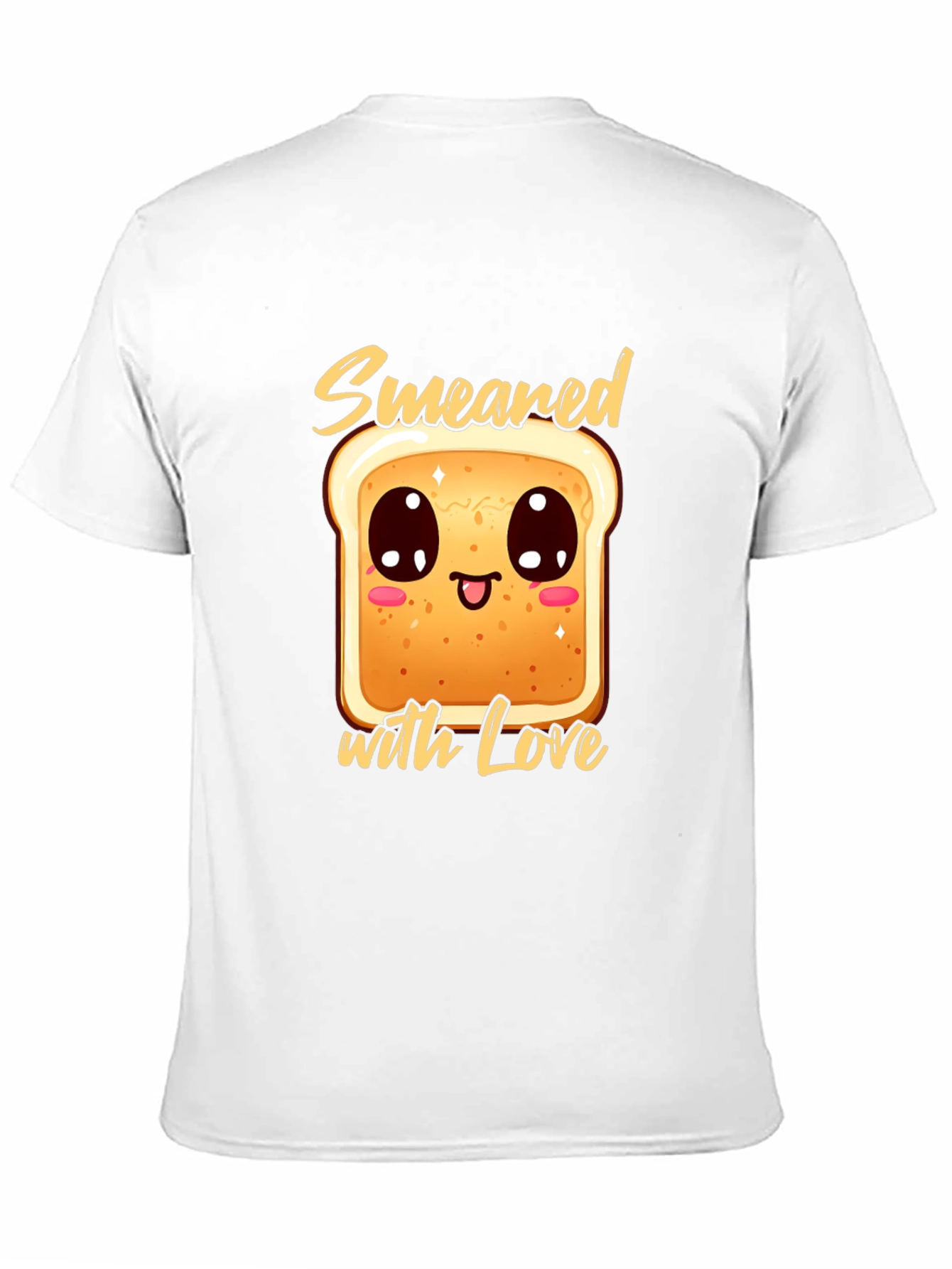 Cute Smear Bread with Love Black T-Shirt