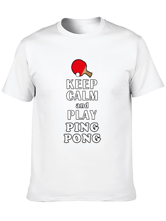 Keep Calm and Play Ping Pong Graphic T-Shirt