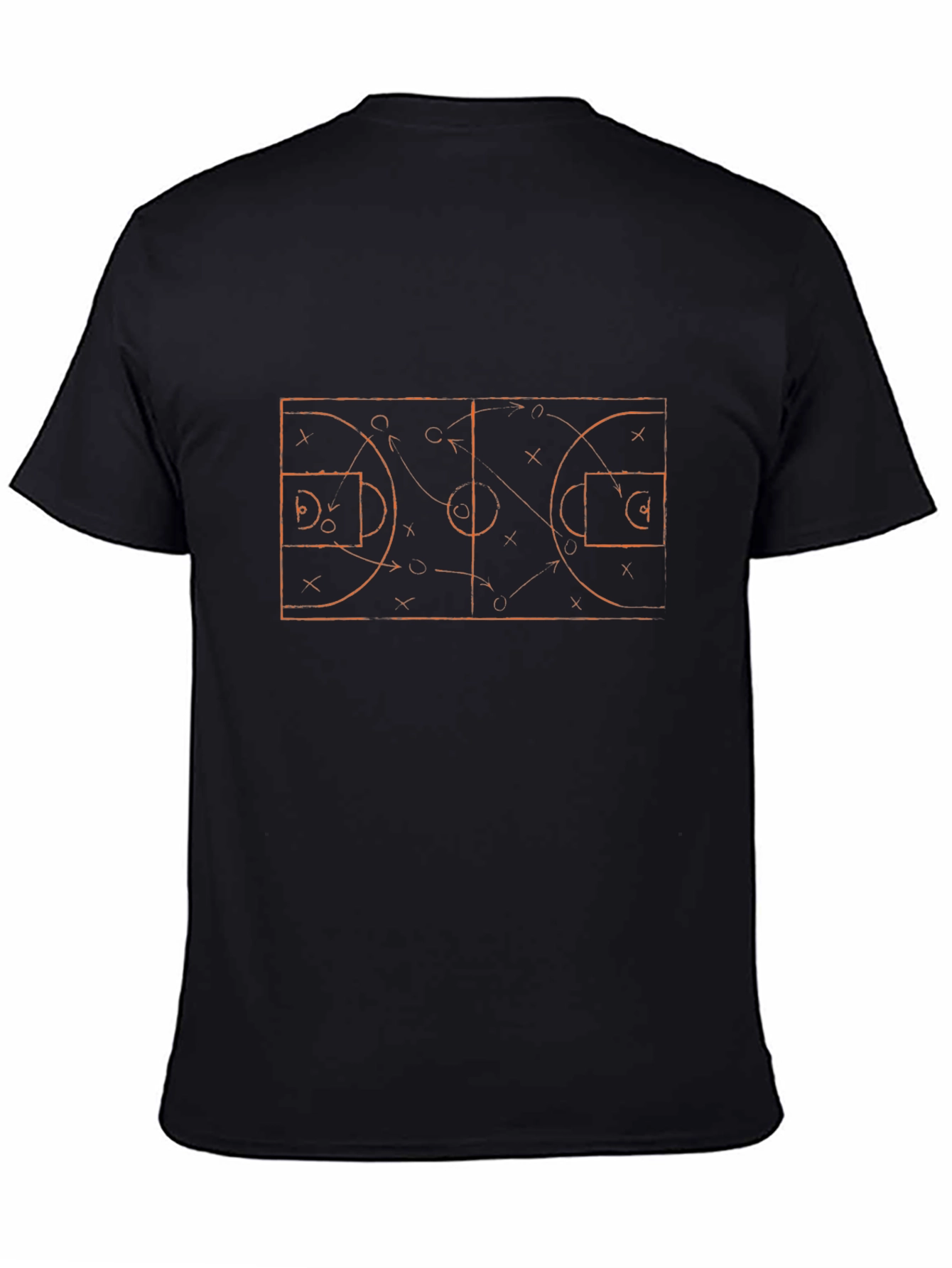 Basketball Court Diagram Graphic Tee - Black