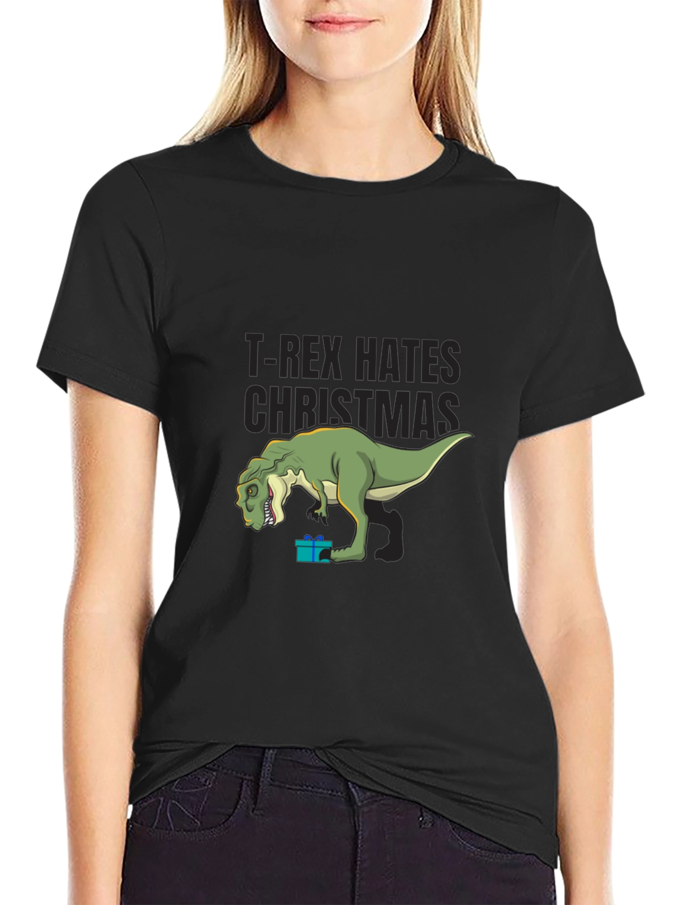 T-Rex Hates Christmas T-Shirt - Funny Dino Holiday Tee