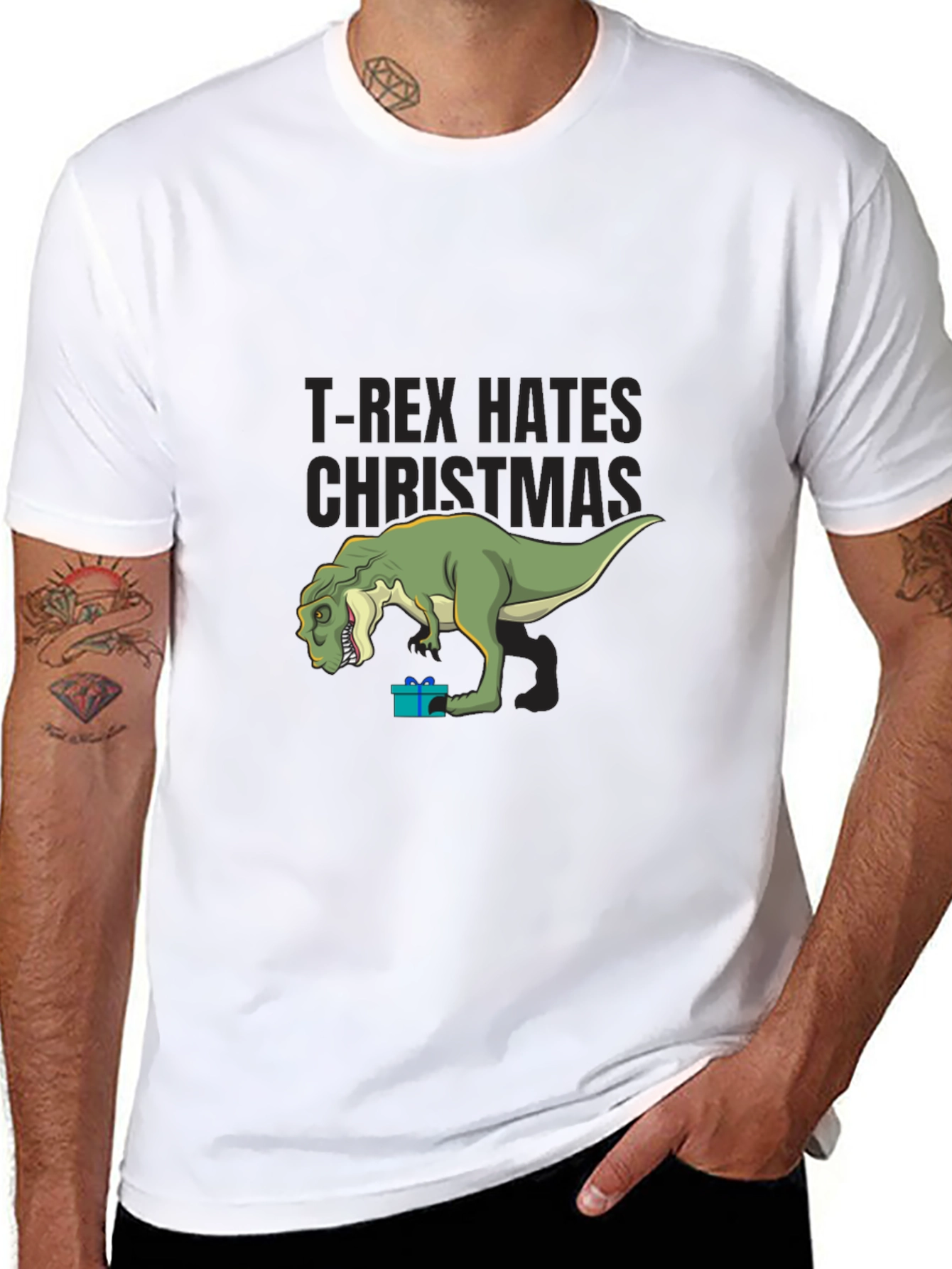 T-Rex Hates Christmas T-Shirt - Funny Dino Holiday Tee