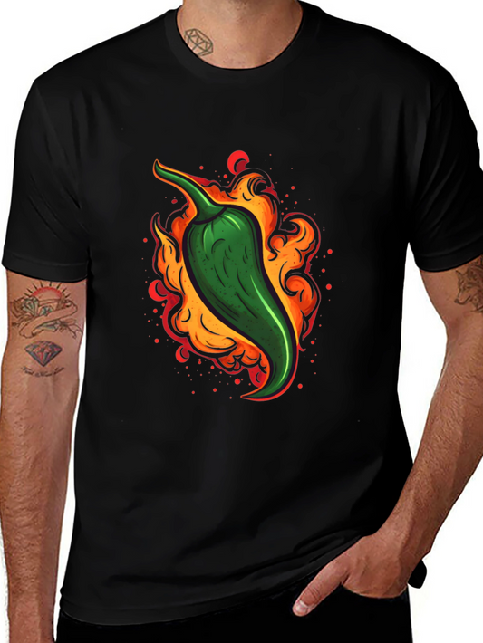 Fiery Green Chili Pepper Graphic Tee
