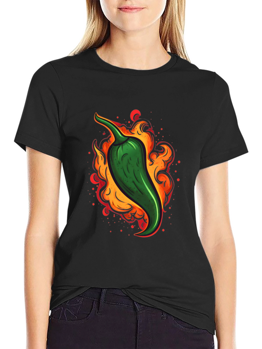 Fiery Green Chili Pepper Graphic Tee