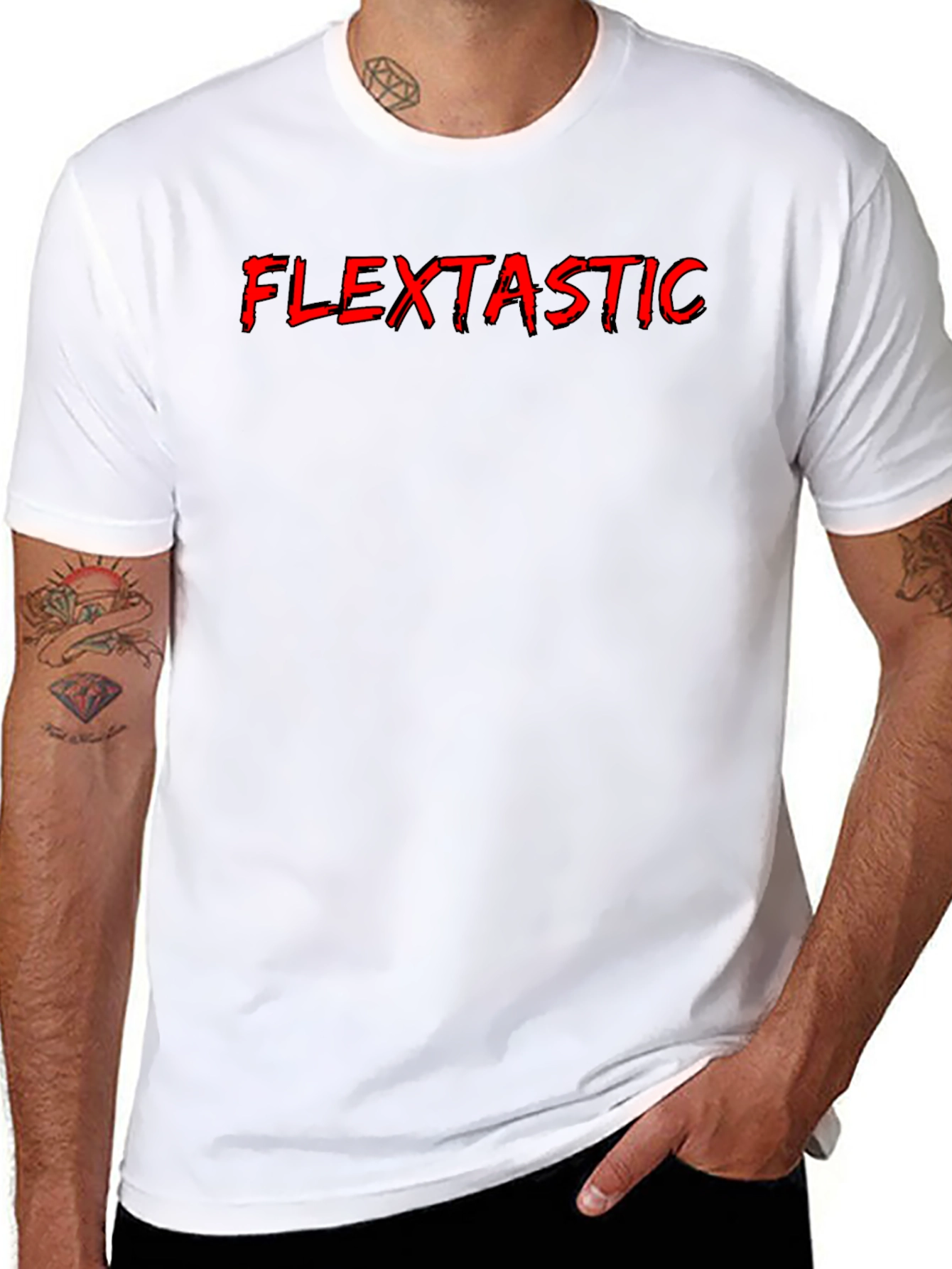 Flextastic Graphic Print Mens Black T-Shirt