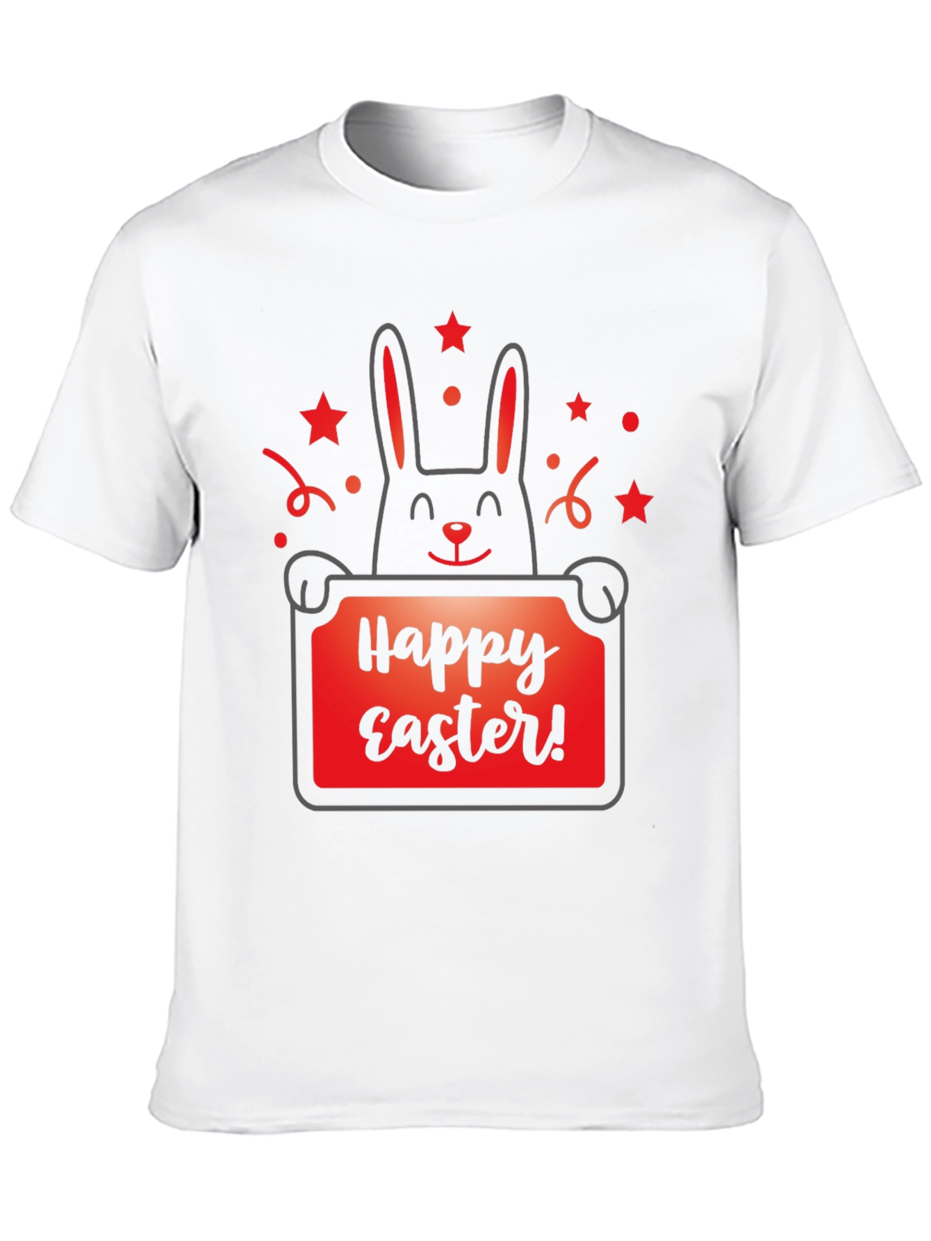 Happy Easter Bunny Graphic Tee - Black T-Shirt