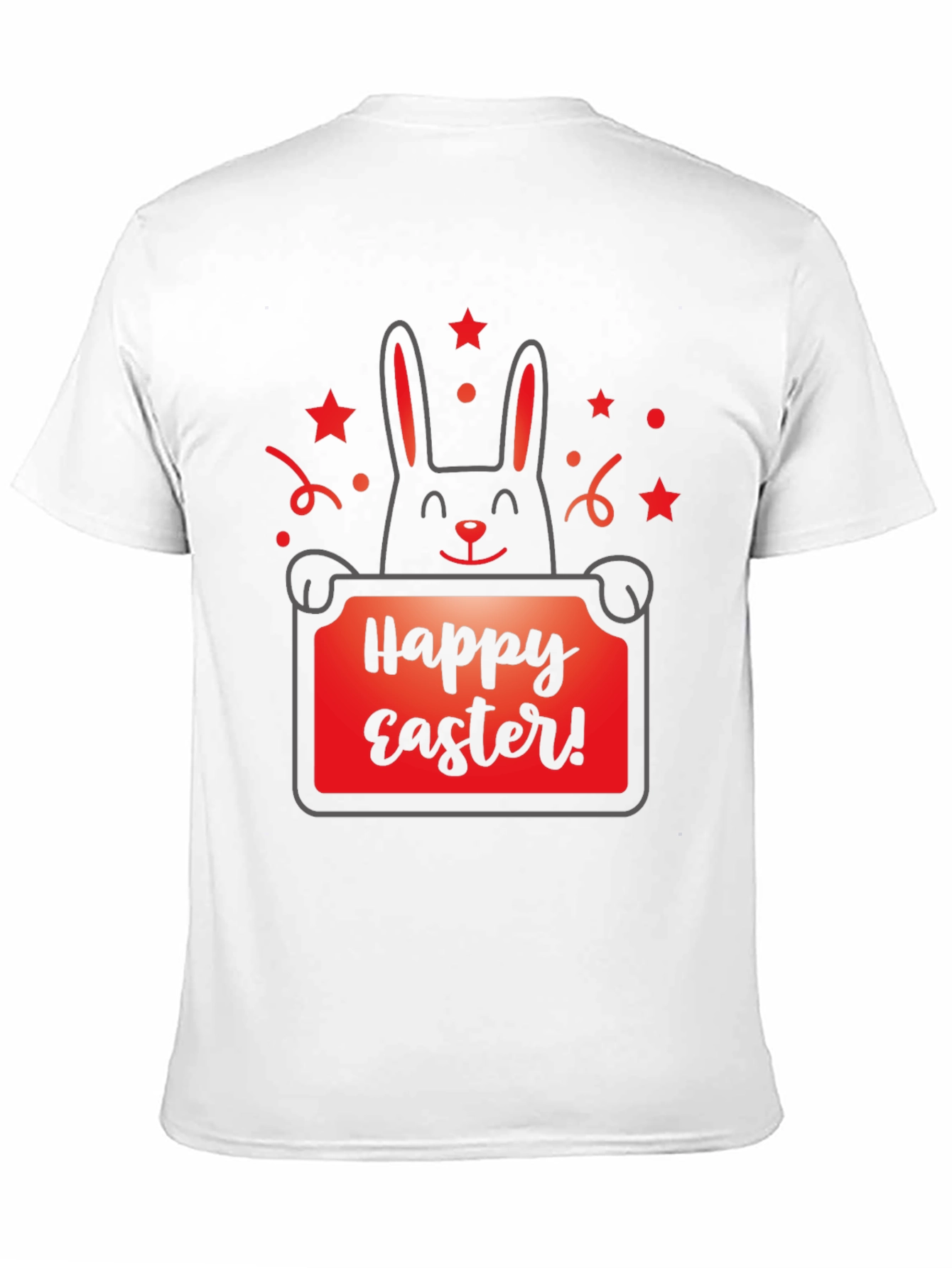 Happy Easter Bunny Graphic Tee - Black T-Shirt