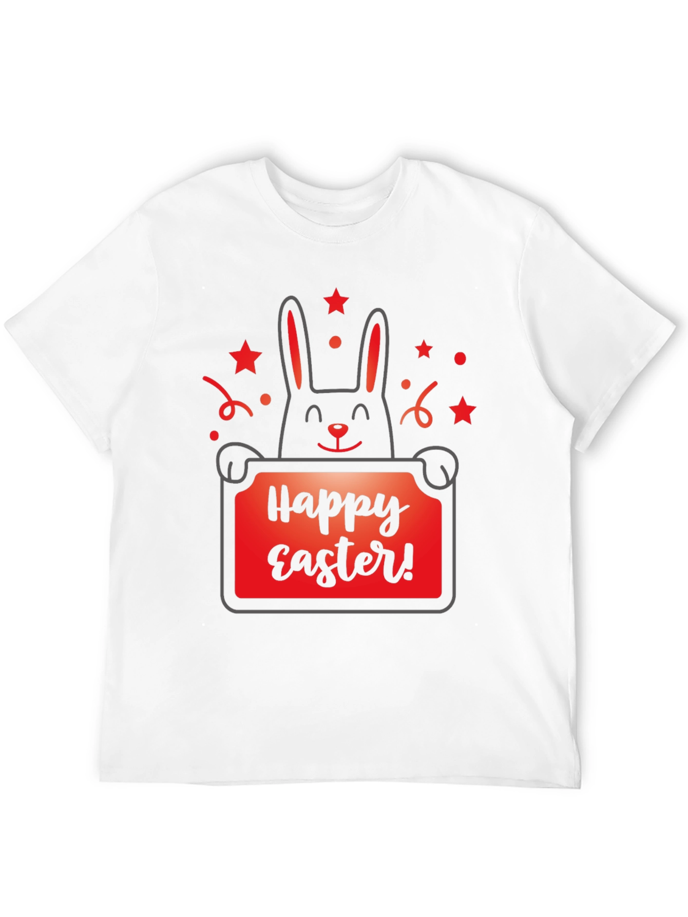 Happy Easter Bunny Graphic Tee - Black T-Shirt