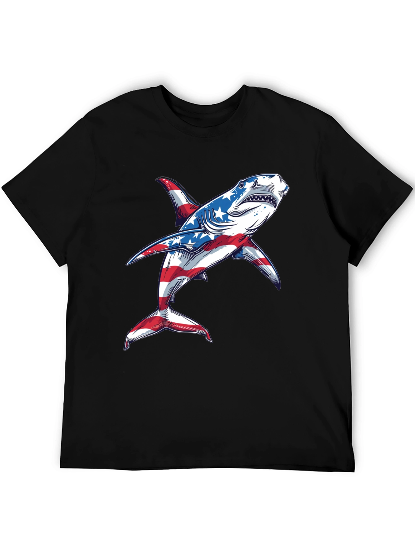 American Flag Shark Graphic Tee