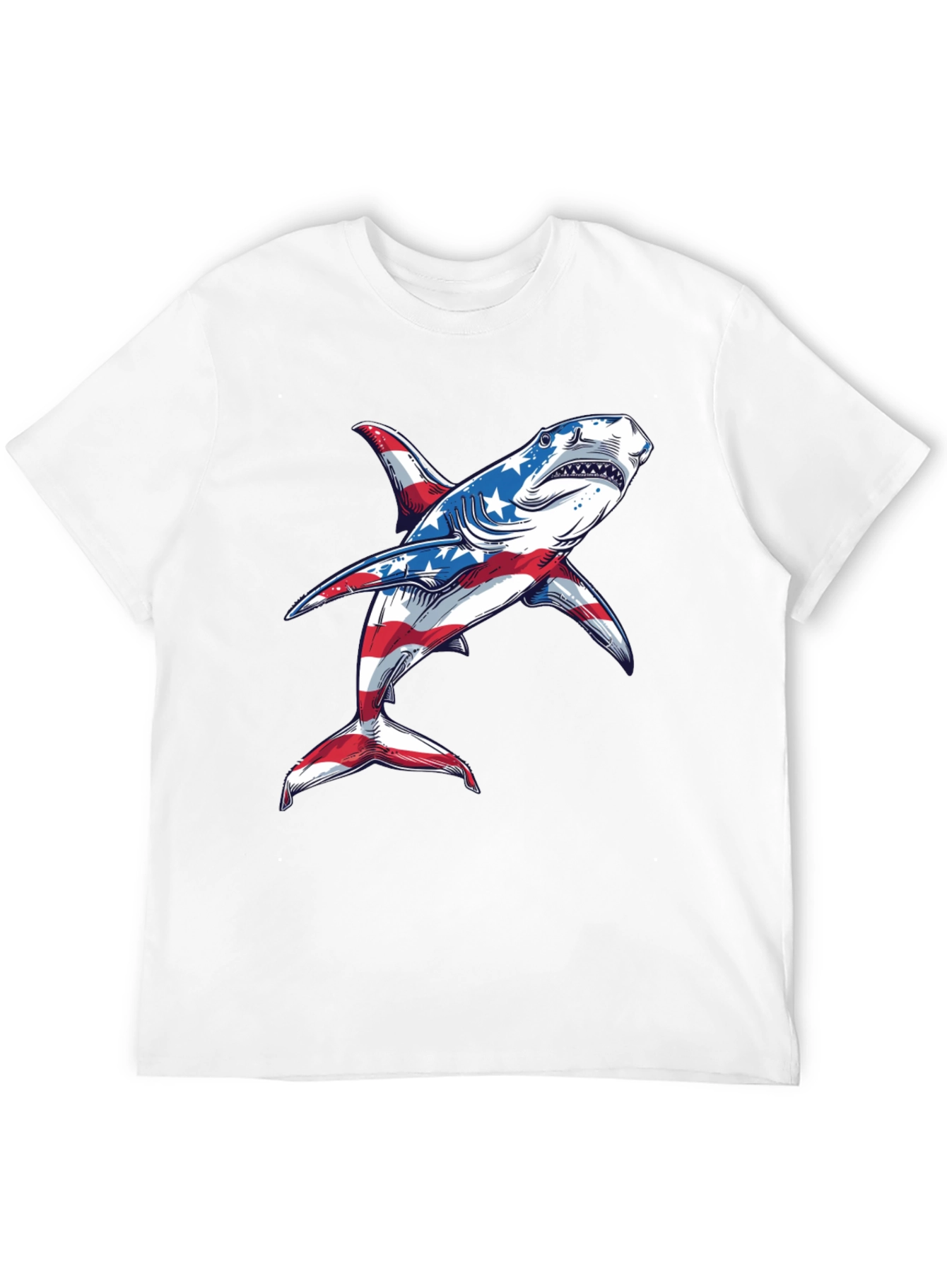 American Flag Shark Graphic Tee