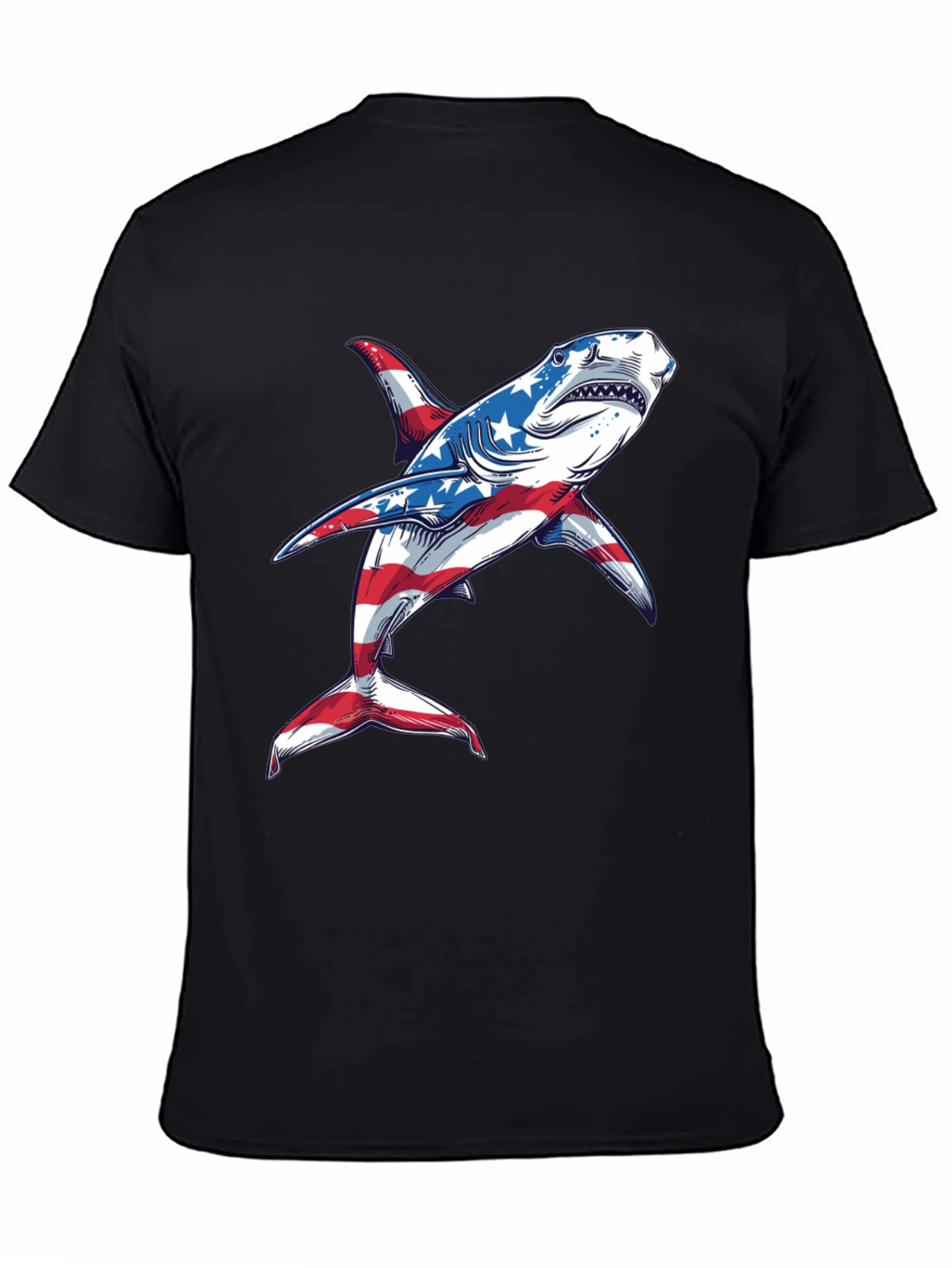 American Flag Shark Graphic Tee