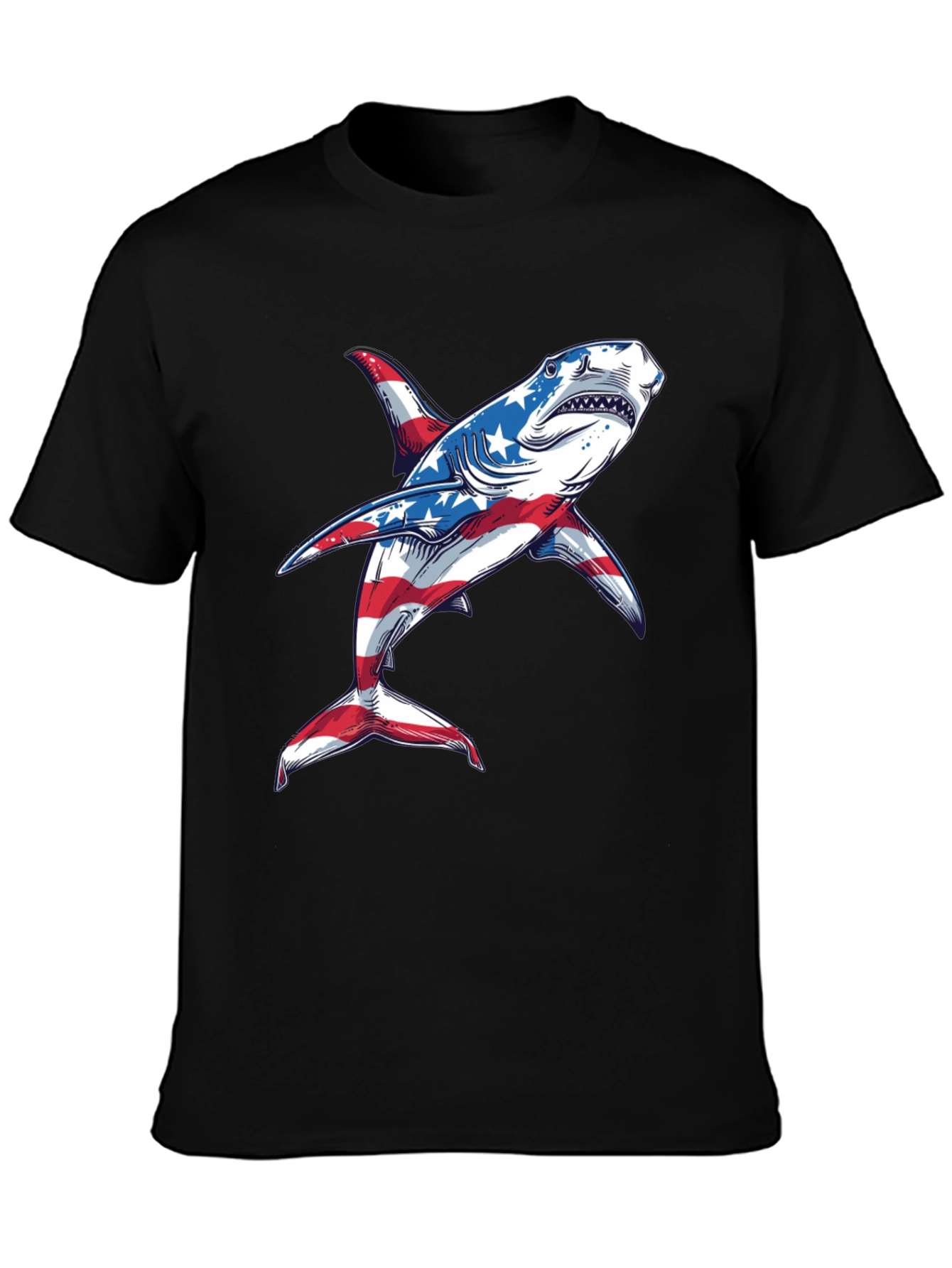 American Flag Shark Graphic Tee