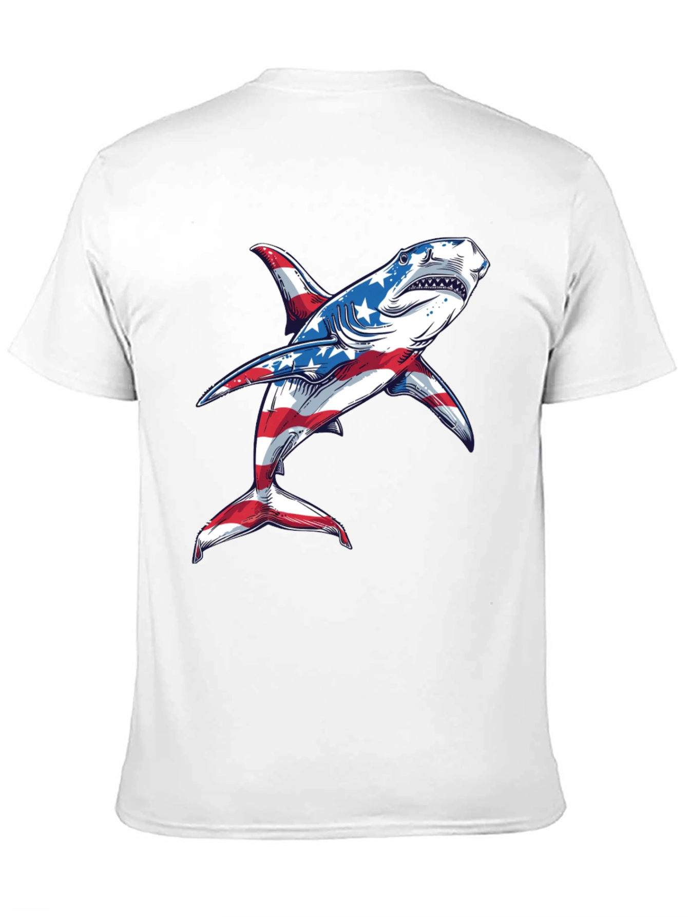 American Flag Shark Graphic Tee