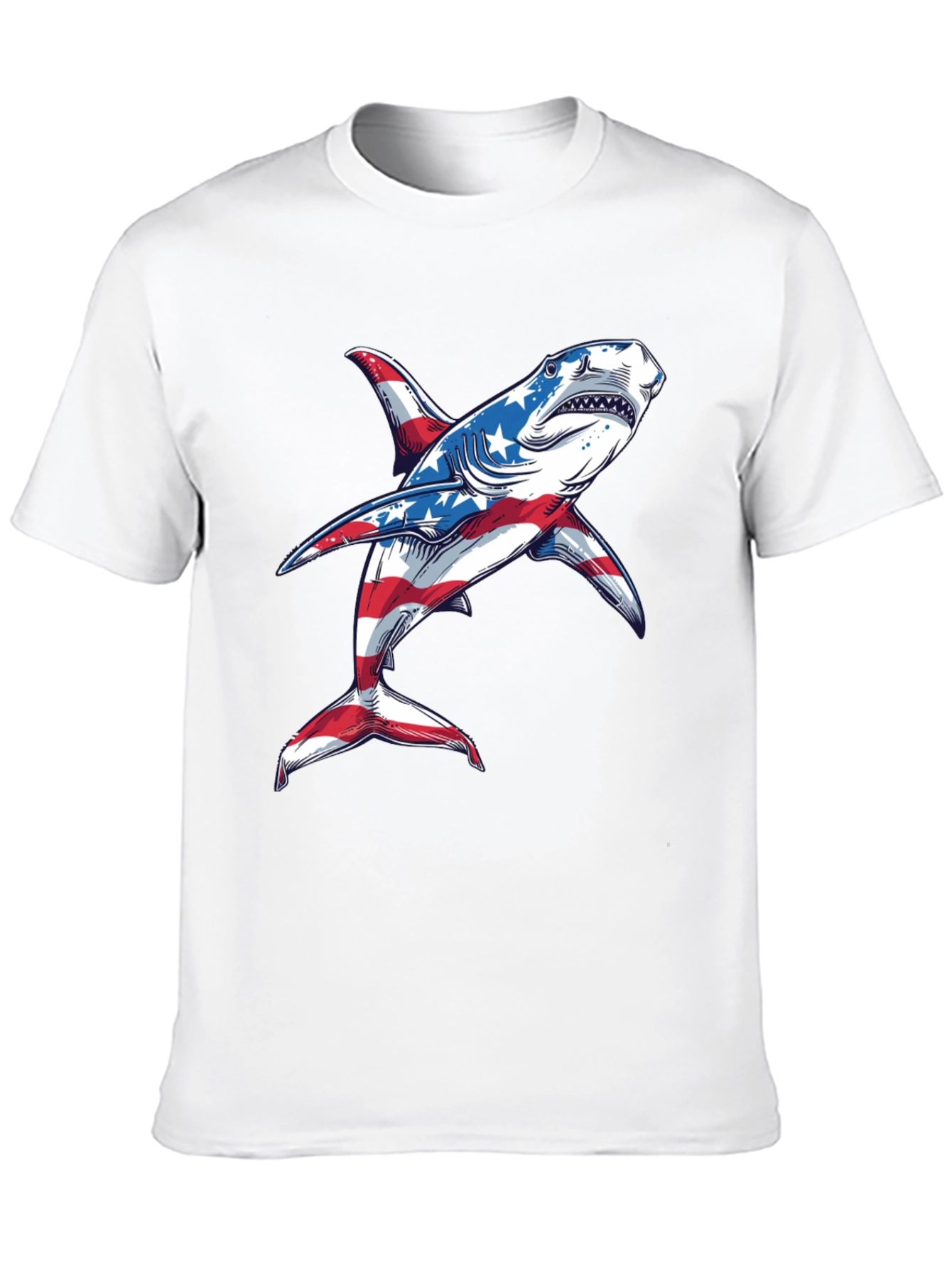 American Flag Shark Graphic Tee