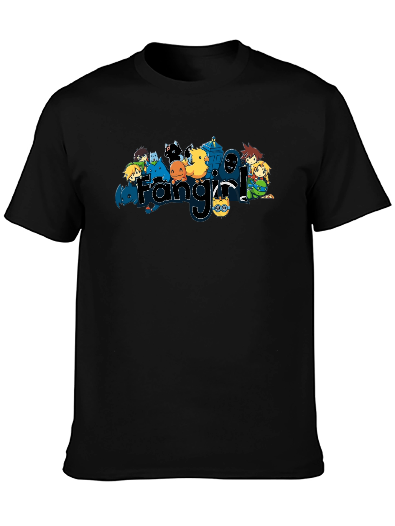 Fangirl Cartoon Character Graphic T-Shirt