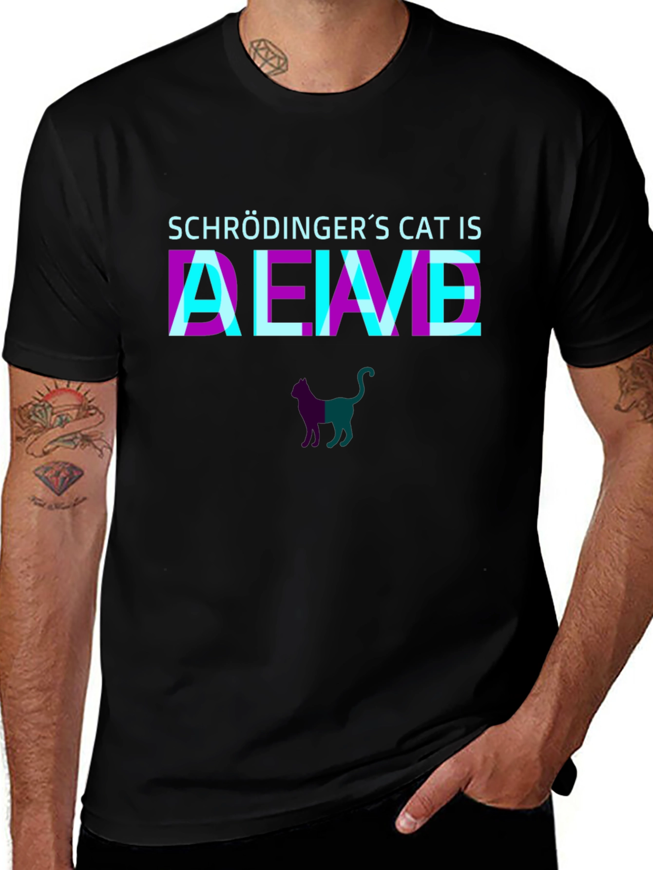 Schrödingers Cat Alive T-Shirt - Quantum Physics Tee