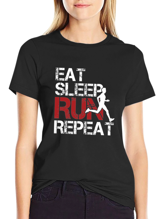 Eat Sleep Run Repeat Black Graphic Tee