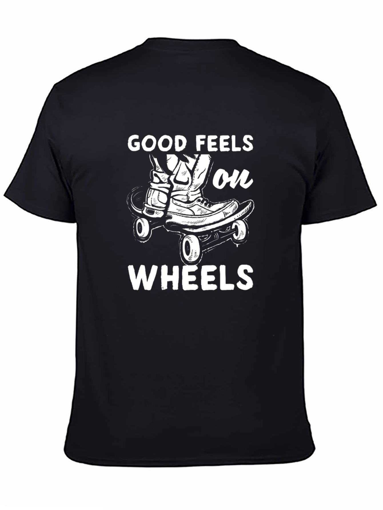 Good Feels on Wheels T-Shirt - Skateboard Graphic Tee