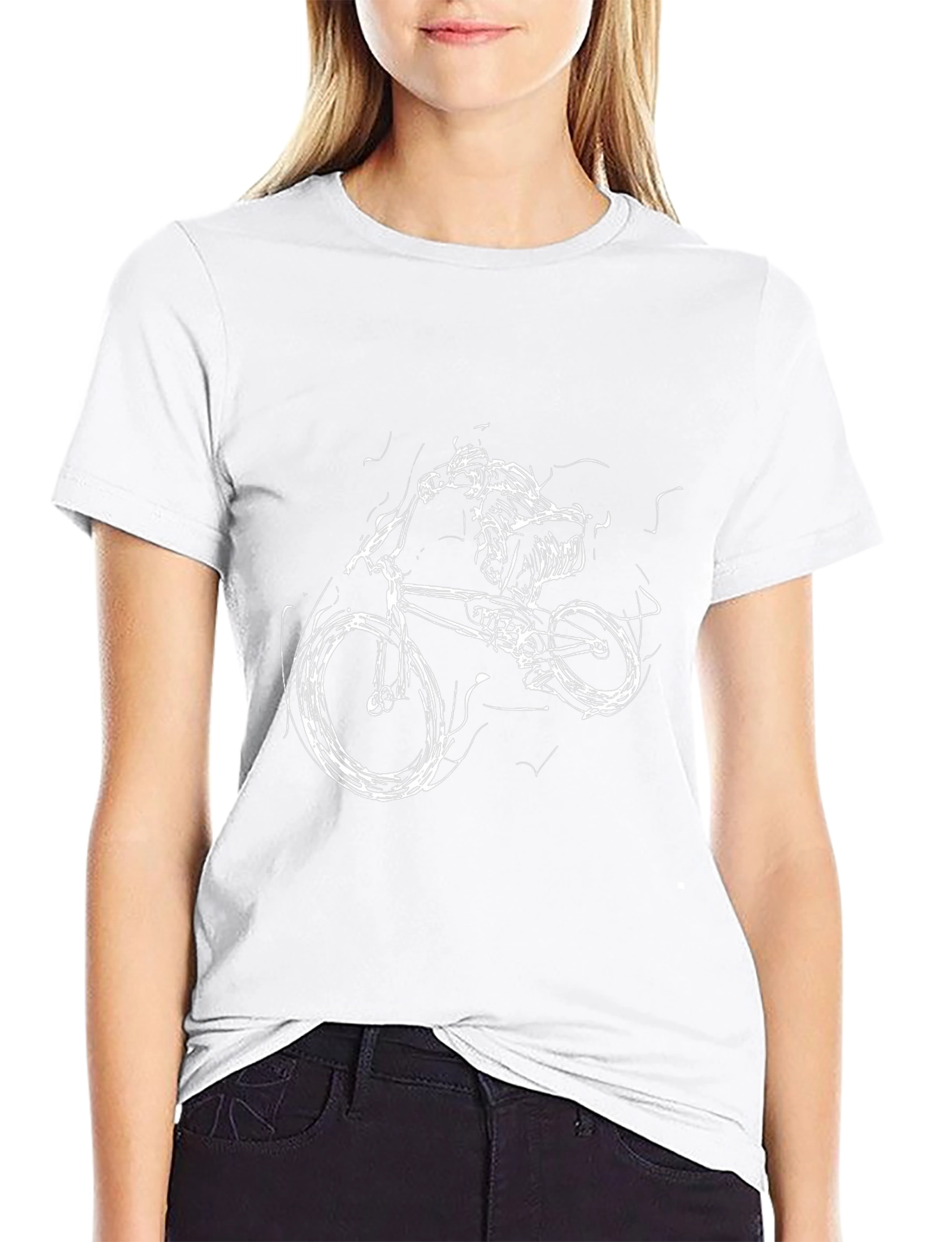 Mens Black Graphic Tee: Biker Scribble Design