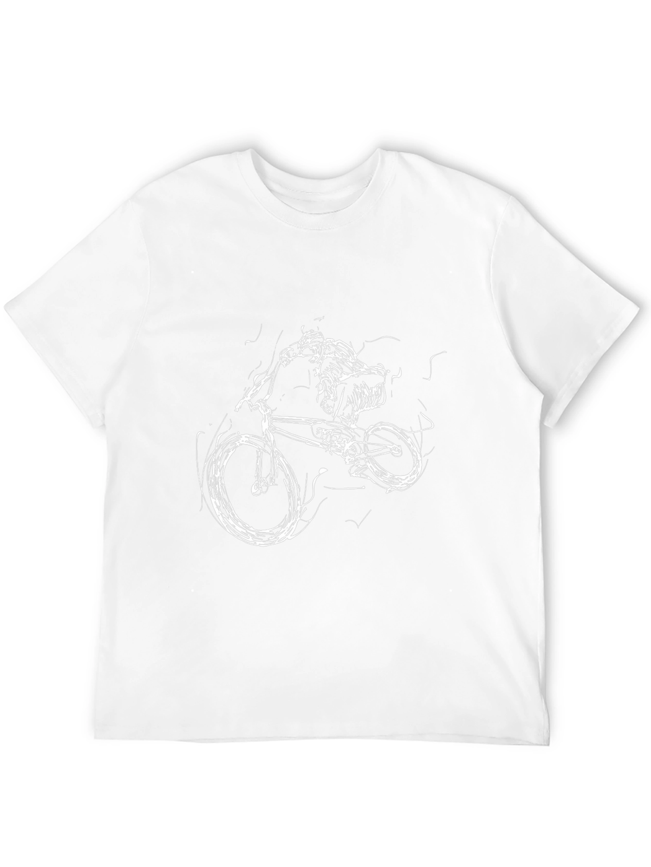 Mens Black Graphic Tee: Biker Scribble Design