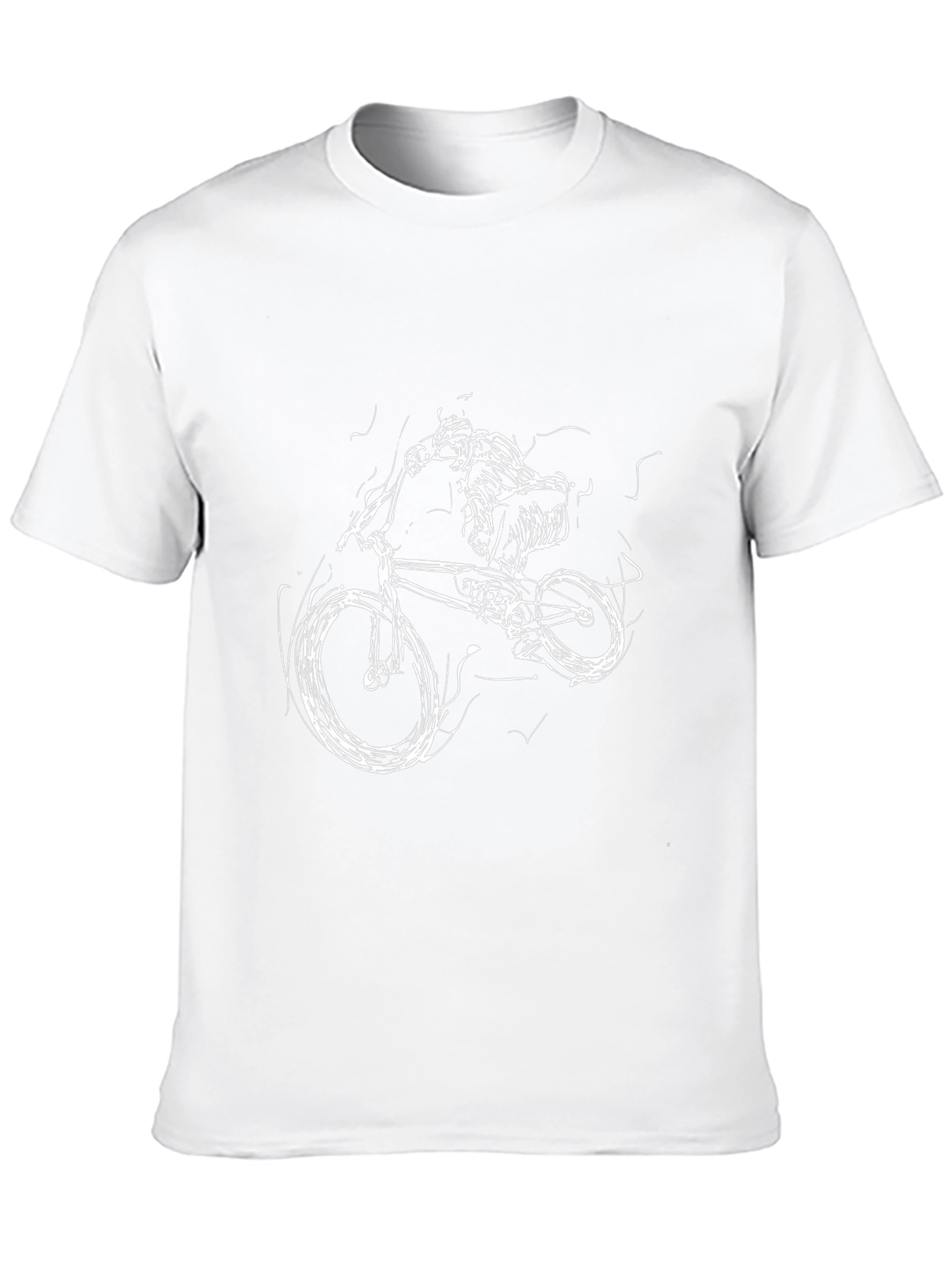 Mens Black Graphic Tee: Biker Scribble Design