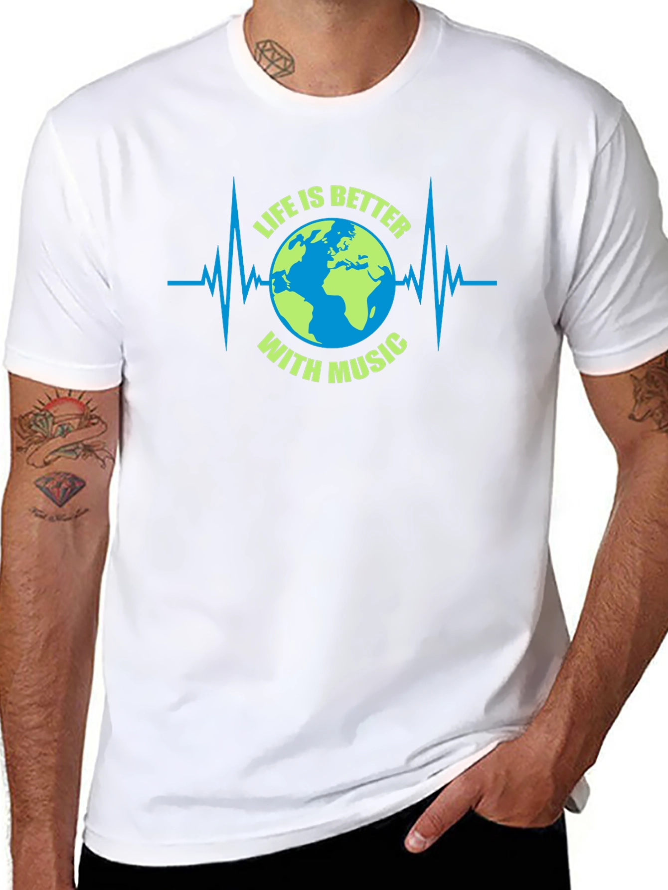 Life is Better with Music Earth Graphic Tee