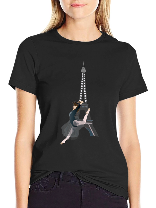 Eiffel Tower Ballet Graphic Tee - Modern Art Shirt
