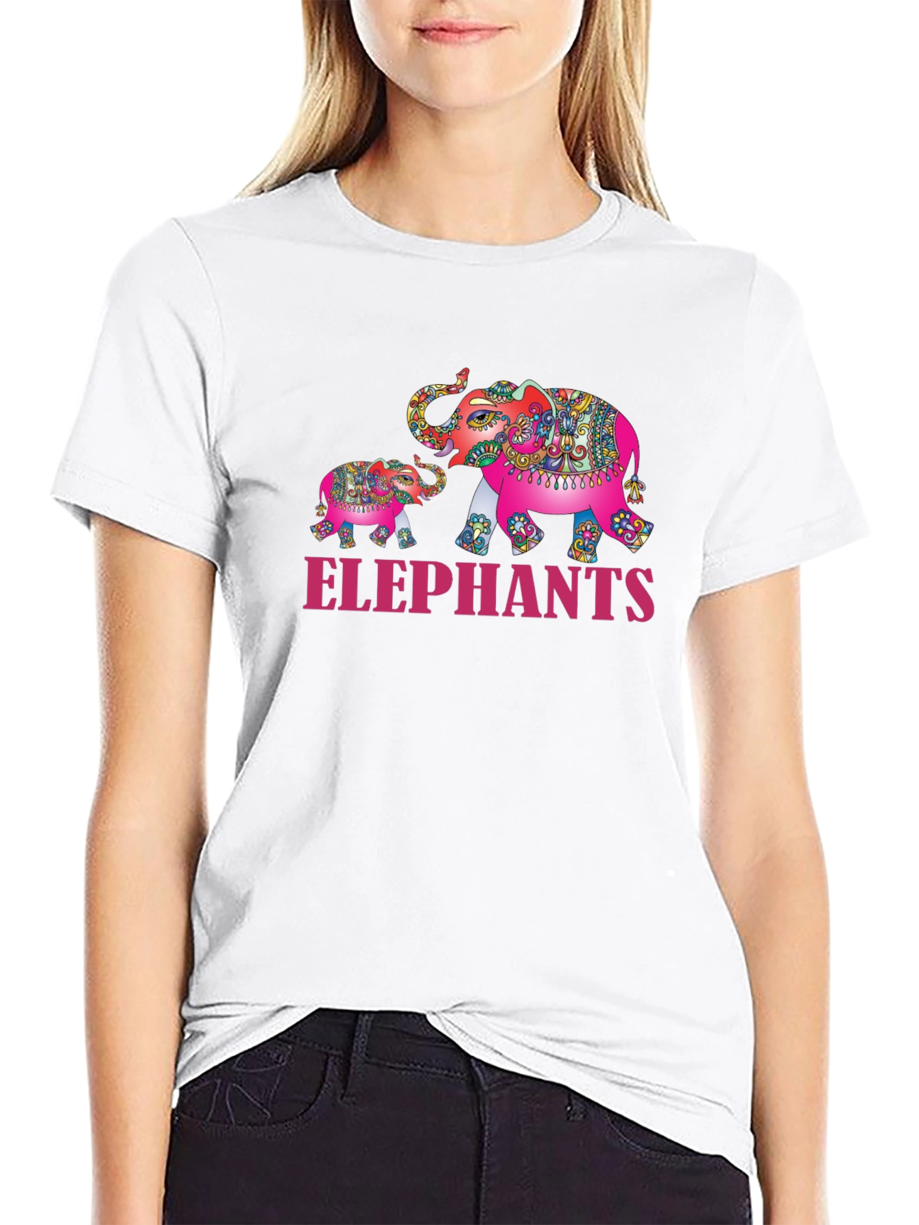 Elephant Family Graphic Tee - Black