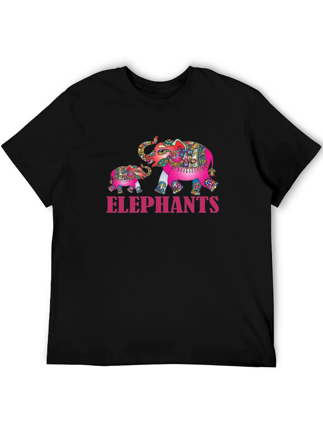 Elephant Family Graphic Tee - Black