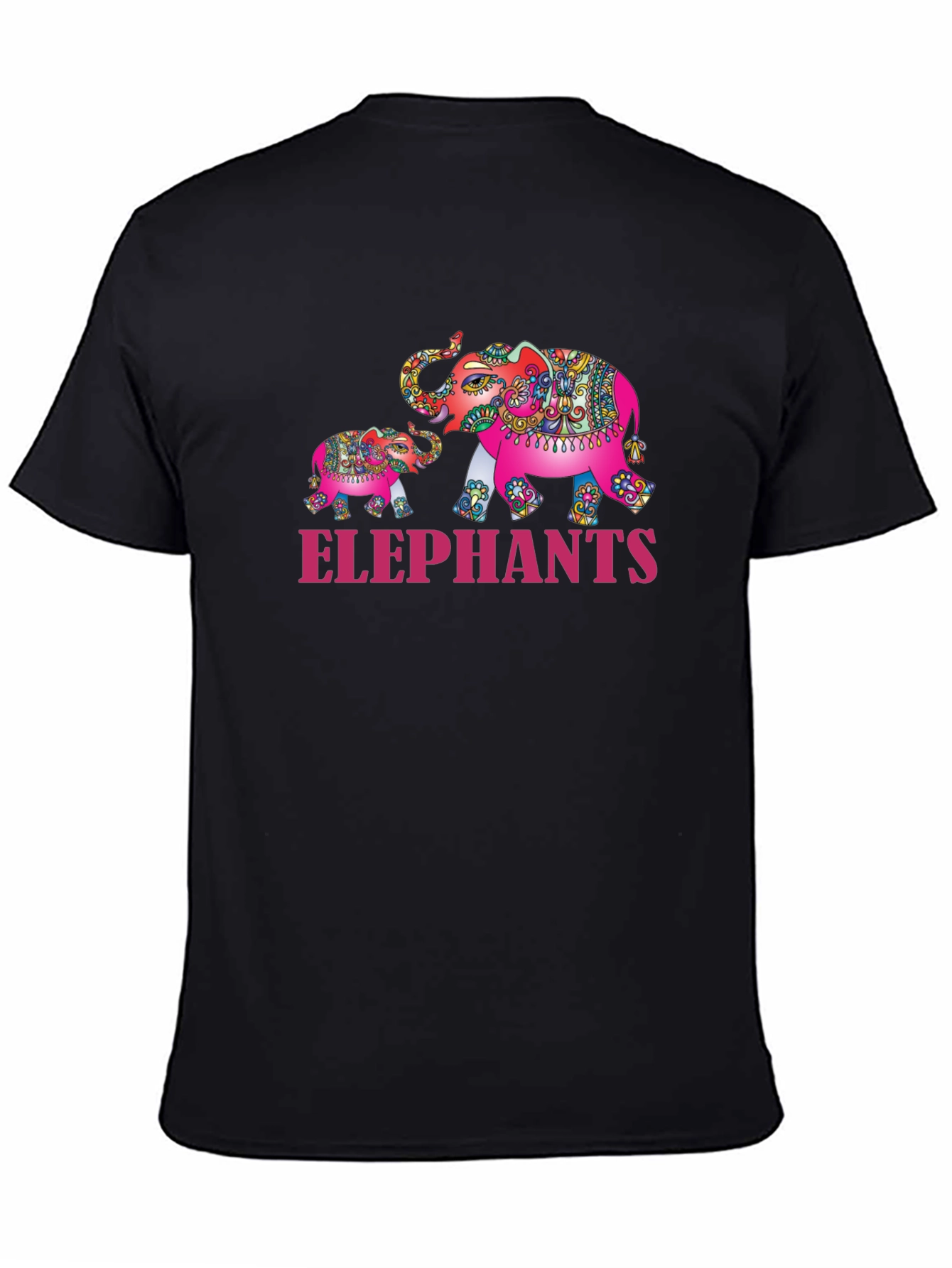 Elephant Family Graphic Tee - Black