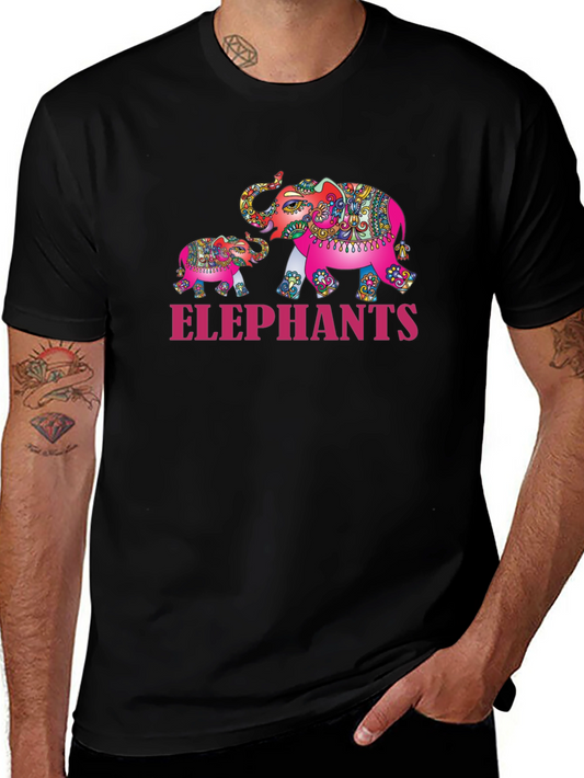 Elephant Family Graphic Tee - Black
