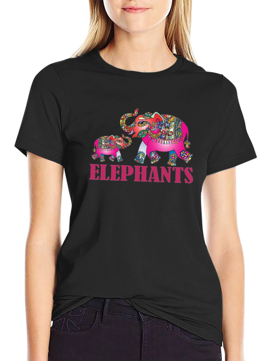 Elephant Family Graphic Tee - Black