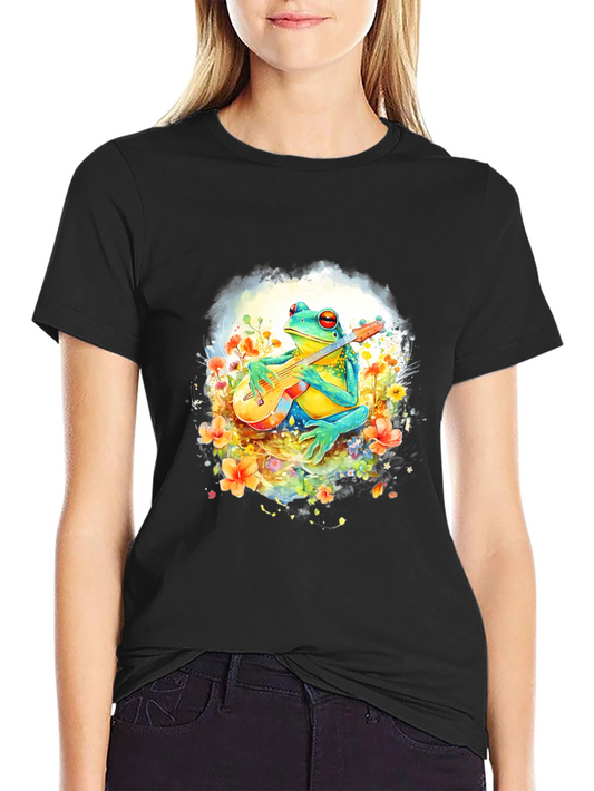 Frog Playing Guitar Graphic T-Shirt