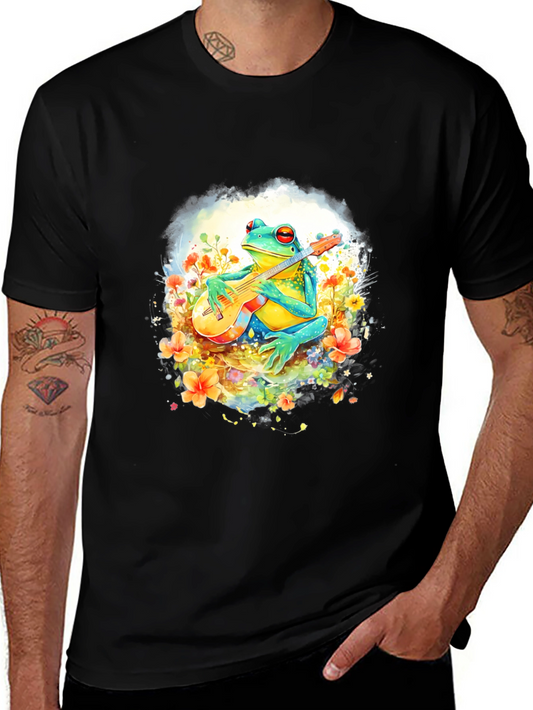 Frog Playing Guitar Graphic T-Shirt
