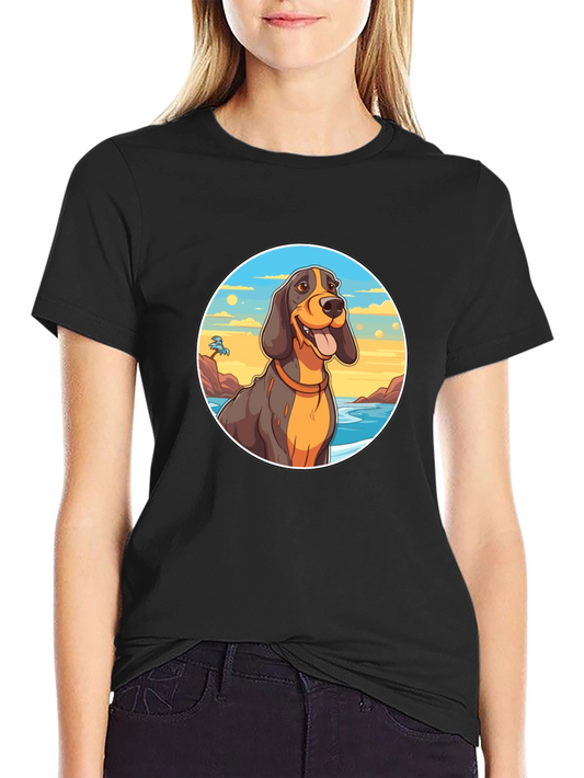 Dog Beach T-Shirt - Black Cotton Graphic Tee