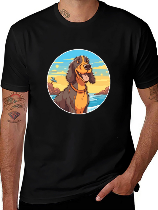 Dog Beach T-Shirt - Black Cotton Graphic Tee